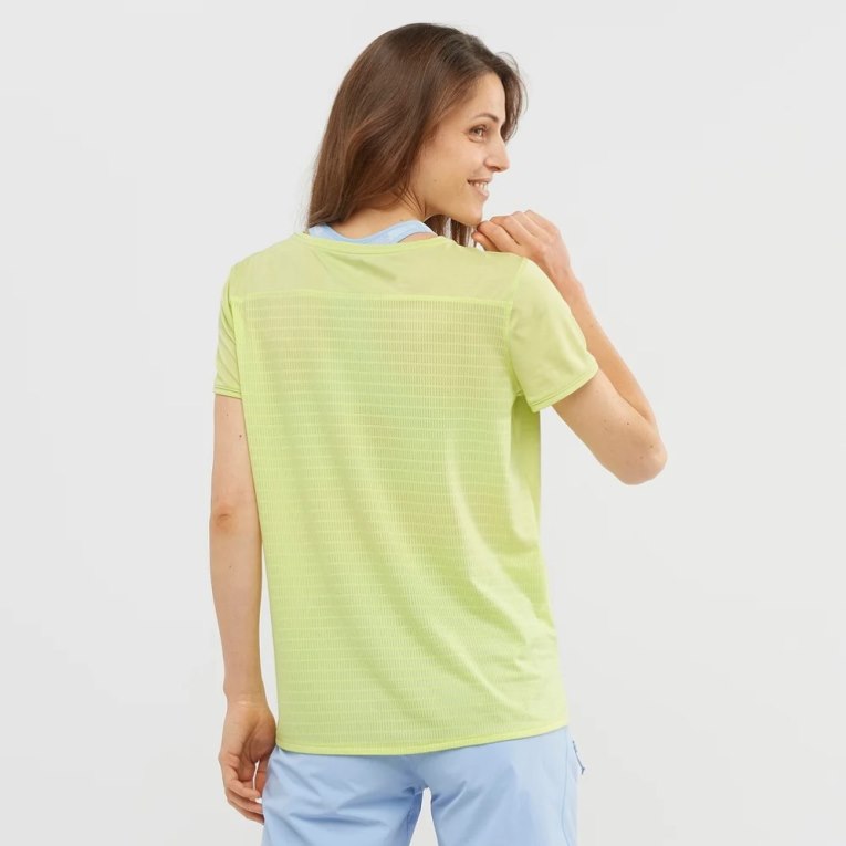 Camiseta Salomon Outline Summer Curta Sleeve Feminino Limão | PT C09352